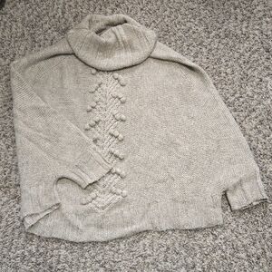 Elegant Gray Batwing Sweater